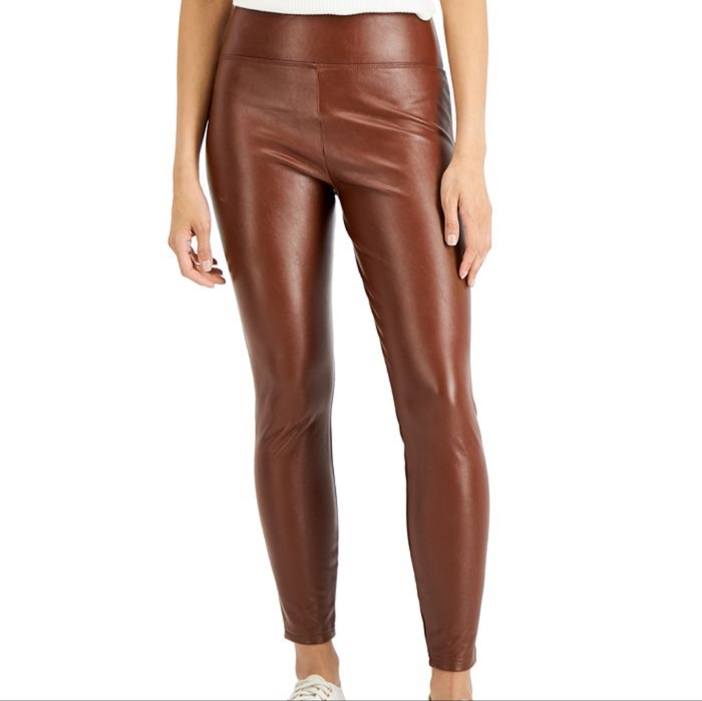 NWT 4x brown faux leather leggings